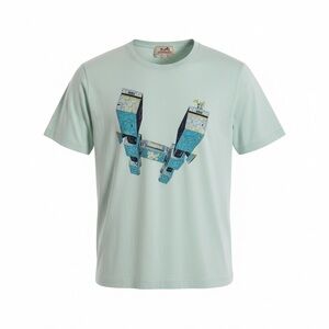 Hermes unisex Tee in Mint Green with Graphic Design